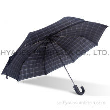 Vindtätt rutmönstrat paraply för män